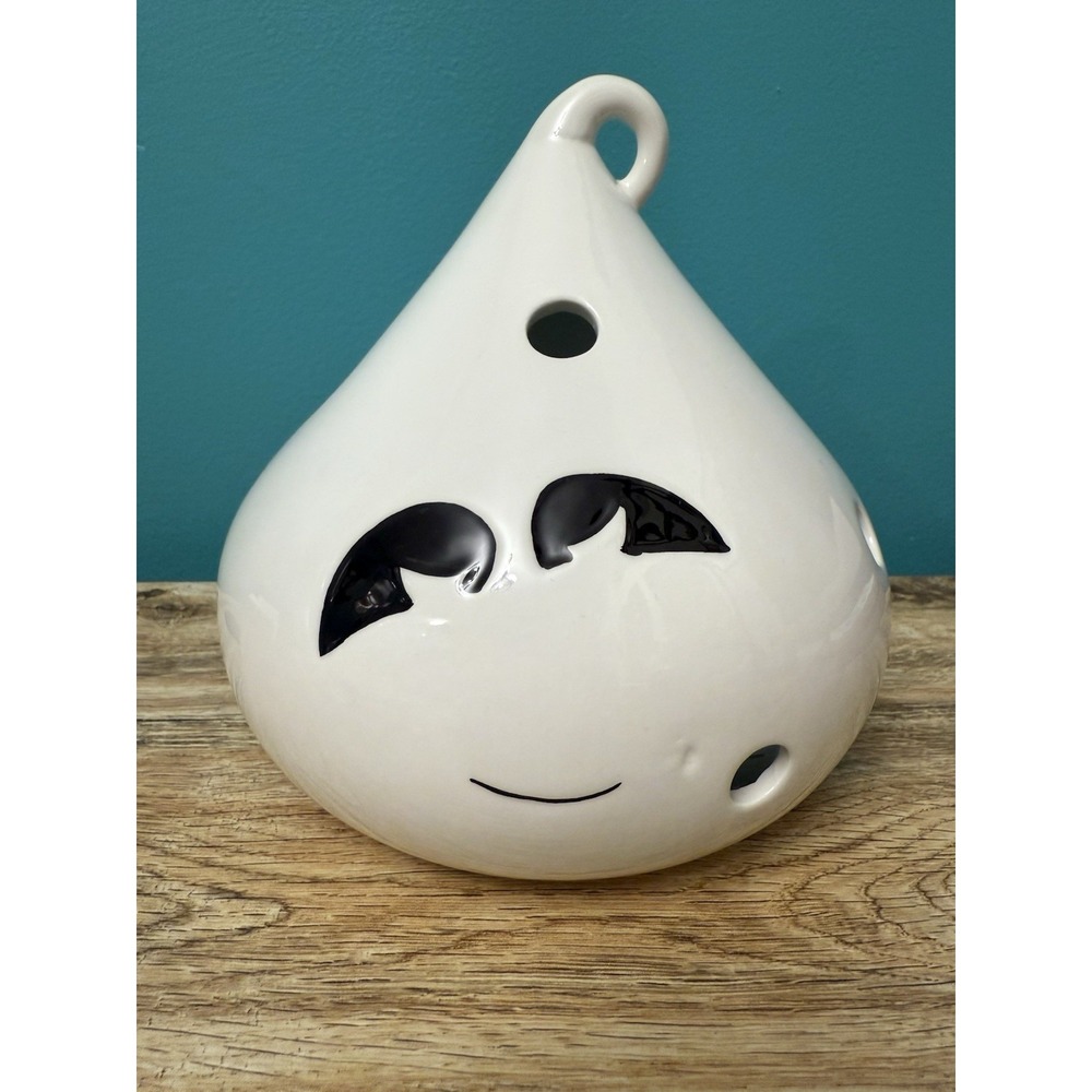 Yankee Candle Co Ceramic Candle Holder Halloween Ghost‎ Jack-O-Lantern RETIRED